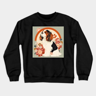 70s Japanese Spaniel Vibes: Pastel Pup Parade Crewneck Sweatshirt